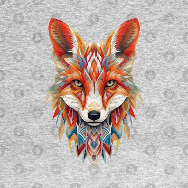 Spectrum Fox: Radiant Op Art Red Fox Design by Unboxed Mind of J.A.Y LLC 